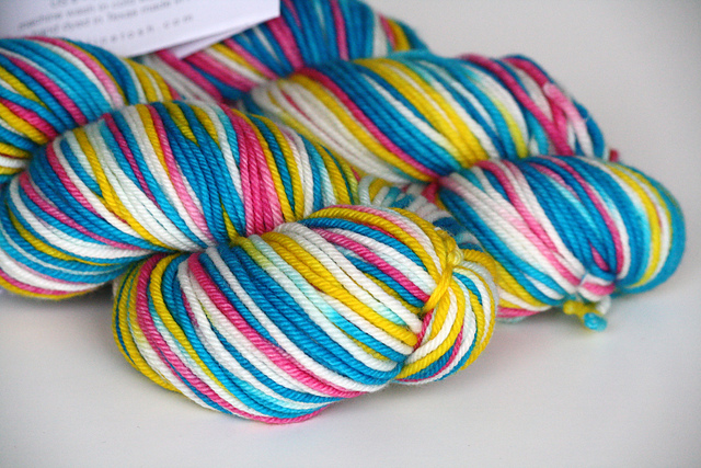 Madelinetosh "CMY" on 80/10/10 Worsted Madelinetosh "CMY" on 80/10/10 Worsted