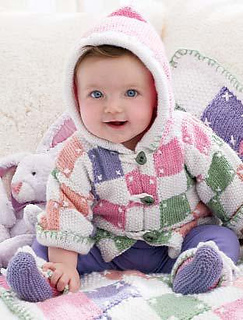 Ravelry: Quilt Look Hoodie and Booties (archive) pattern by Patons